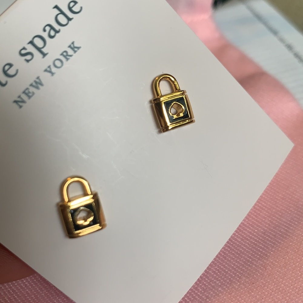 Kate spade Lock And Spade Enamel Studs